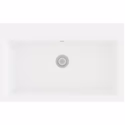 Cet évier de cuisine en céramique a un look moderne et stylé avec sa belle finition blanche, parfait pour tous les types de c ...