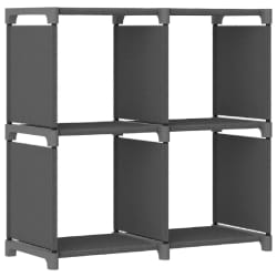 vidaXL Étagère d'affichage 4 cubes Gris 69x30x72,5 cm Tissu - TU
