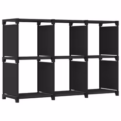 VidaXL 322606, Noir, 6 étagères, Acier, Polyester, Acier, 1030 mm, 300 mm