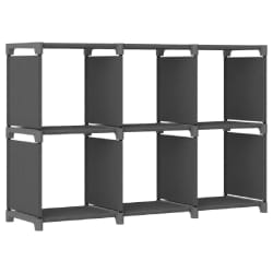 vidaXL Étagère d'affichage 6 cubes Gris 103x30x72,5 cm Tissu - TU