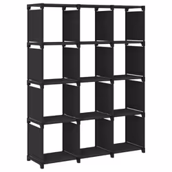 VidaXL 322614, Noir, 12 étagères, Acier, Polyester, Acier, 1030 mm, 300 mm