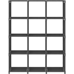 vidaXL Étagère d'affichage 12 cubes Gris 103x30x141 cm Tissu - TU