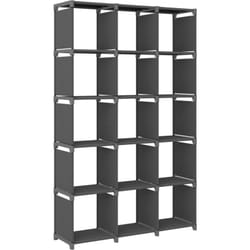 Tagère d'affichage 15 cubes Gris 103x30x175,5 cm Tissu