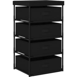 Vidaxl - tagère de rangement avec 4 paniers en tissu Acier Noir