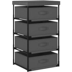 Vidaxl - Armoire avec 4 paniers amovibles en tissu en acier différentes couleurs Couleur : gris