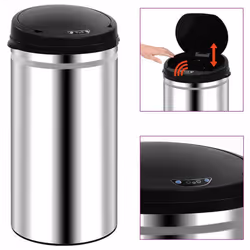 vidaXL Poubelle à capteur automatique 50 L Acier inoxydable - TU