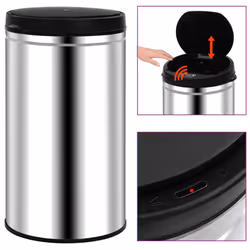 vidaXL Poubelle à capteur automatique 60 L Acier inoxydable - TU