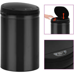 Vidaxl - Poubelle à capteur automatique 30 l Acier au carbone Noir