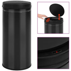 Poubelle à capteur automatique 80 l Acier au carbone Noir