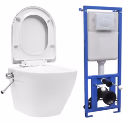 Notre toilette murale, livrée avec un réservoir dissimulé, sera idéale dans une salle d'eau ou un vestiaire. Ce siège de toil ...