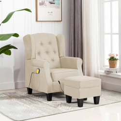 VidaXL 320170 Fauteuil massant électrique Crème