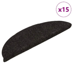 vidaXL Tapis d'escalier auto-adhésifs 15 pièces 65 x 21 x 4 cm Marron foncé Demi-rond Grand