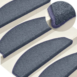vidaXL Tapis de marches d'escalier Gris