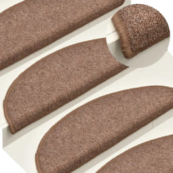 vidaXL Tapis de marches d'escalier 15 pcs Marron 56x17x3 cm