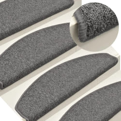 vidaXL Tapis de marches d'escalier 15 pcs Gris foncé 65x24x4cm