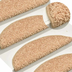 vidaXL Tapis de marches d'escalier 15 pcs Doré 65x21x4 cm