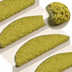 vidaXL Tapis de marches d'escalier 15 pcs Vert 65x21x4 cm