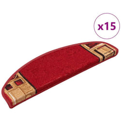 Vidaxl - Tapis d'escalier autocollants 15 pcs Rouge 65x21x4 cm