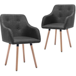 Chaises à manger lot de 2 gris foncé tissu vidaXL