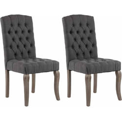 Vidaxl - Chaises à manger lot de 2 gris tissu à l'aspect de lin