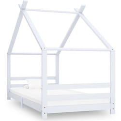 Cadre de lit d'enfant Blanc Bois de pin massif 90x200 cm