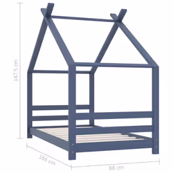 VidaXL 289614 Lit pour enfant Gris Bois - Vue supplémentaire 7