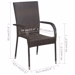 VidaXL 310086 chaise d'extérieur Terrace Polyuréthane, Acier Marron - Vue supplémentaire 5