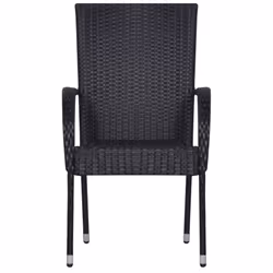 VidaXL 310087 chaise d'extérieur Terrace Polyuréthane, Acier Noir