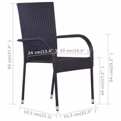 VidaXL 310087 chaise d'extérieur Terrace Polyuréthane, Acier Noir - Vue supplémentaire 5