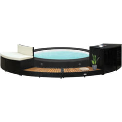 Vidaxl - Cadre de spa noir résine tressée et bois d'acacia