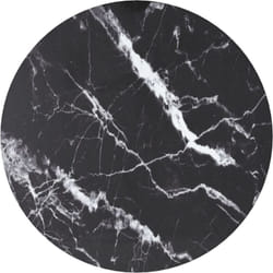Dessus de table noir Ø30x0,8cm verre trempé avec design marbre Vidaxl
