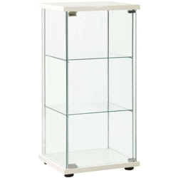 Armoire de rangement Verre trempé Blanc Vidaxl