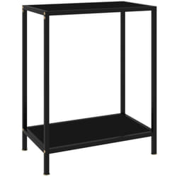 Table console Noir 60x35x75 cm Verre trempé