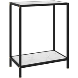 Table console Blanc 60x35x75 cm Verre trempé Vidaxl