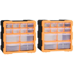 Organisateurs multi-tiroirs avec 12 tiroirs 2 pcs 26,5x16x26 cm vidaXL