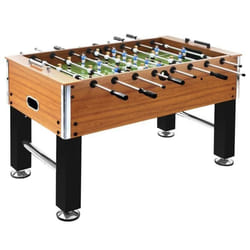 vidaXL Baby-foot Acier 60 kg 140x74,5x87,5 cm Marron clair et noir - TU