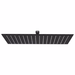 VidaXL Rain, Pommeau de douche effet pluie, Noir, Silicone, Acier inoxydable, Plafond, Mur, 300 mm, 400 mm