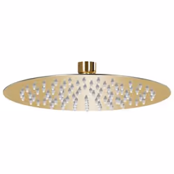 VidaXL Pomme de douche pluie, Pommeau de douche effet pluie, Or, Silicone, Acier inoxydable, Plafond, Mur, 20 cm