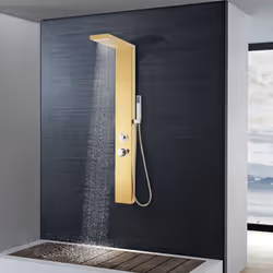 Description générale Ce système de panneaux de douche doré multifonctionnel présente un design élégant et constitue un excell ...