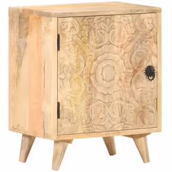 Notre table de chevet avec des motifs sculptés, en bois de manguier massif, exsudant une touche de charme moderne, est un exc ...