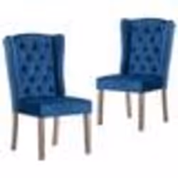 vidaXL Chaises à manger lot de 2 Bleu Velours - TU