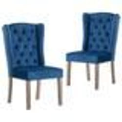 vidaXL Chaises à manger lot de 2 Bleu Velours - TU