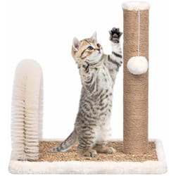 Arbre à chat avec brosse de toilettage en arche et grattoir Vidaxl
