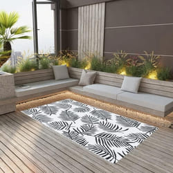 vidaXL Tapis d'extérieur ARAKIL Blanc et noir 80x150 cm PP - TU