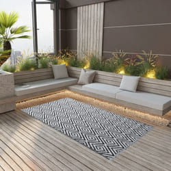 vidaXL Tapis d'extérieur ARAKIL Blanc et noir 120x180 cm PP - TU