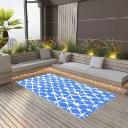 vidaXL Tapis d'extérieur ARAKIL bleu et blanc 190x290 cm PP - TU