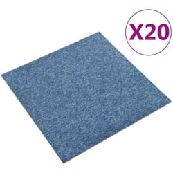 Dalles de tapis de sol 20 pcs 5 m² 50x50 cm Bleu Vidaxl
