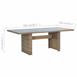 VidaXL 310142 table de jardin Marron, Transparent - Vue supplémentaire 6