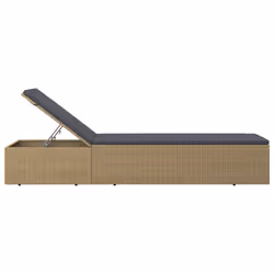 VidaXL 310146 chaise d'extérieur Linge Siège rembourré Polyuréthane, Acier Marron, Gris