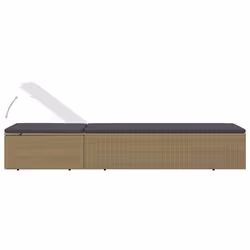 VidaXL 310146 chaise d'extérieur Linge Siège rembourré Polyuréthane, Acier Marron, Gris - Vue supplémentaire 6